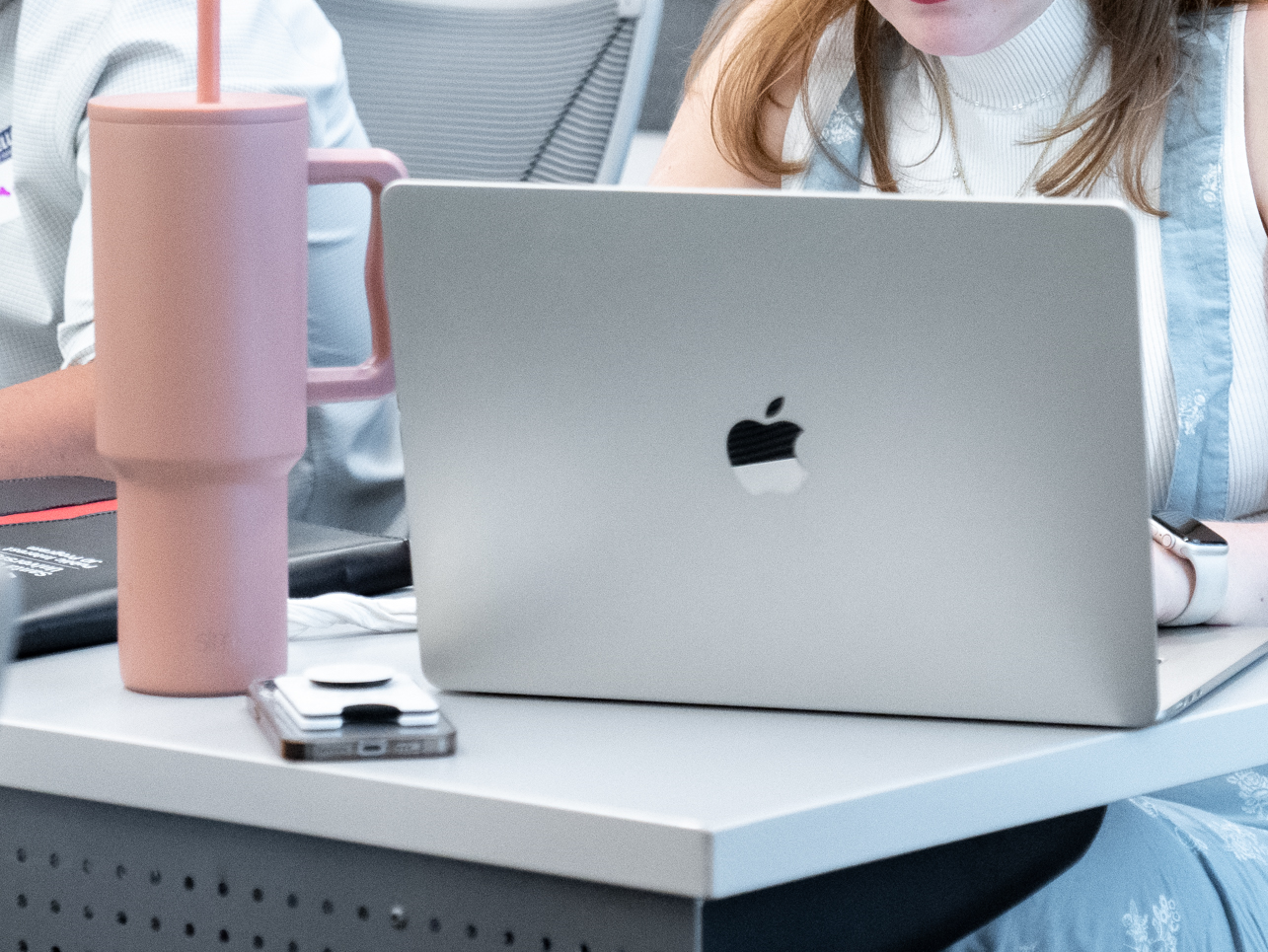 close up of open laptop