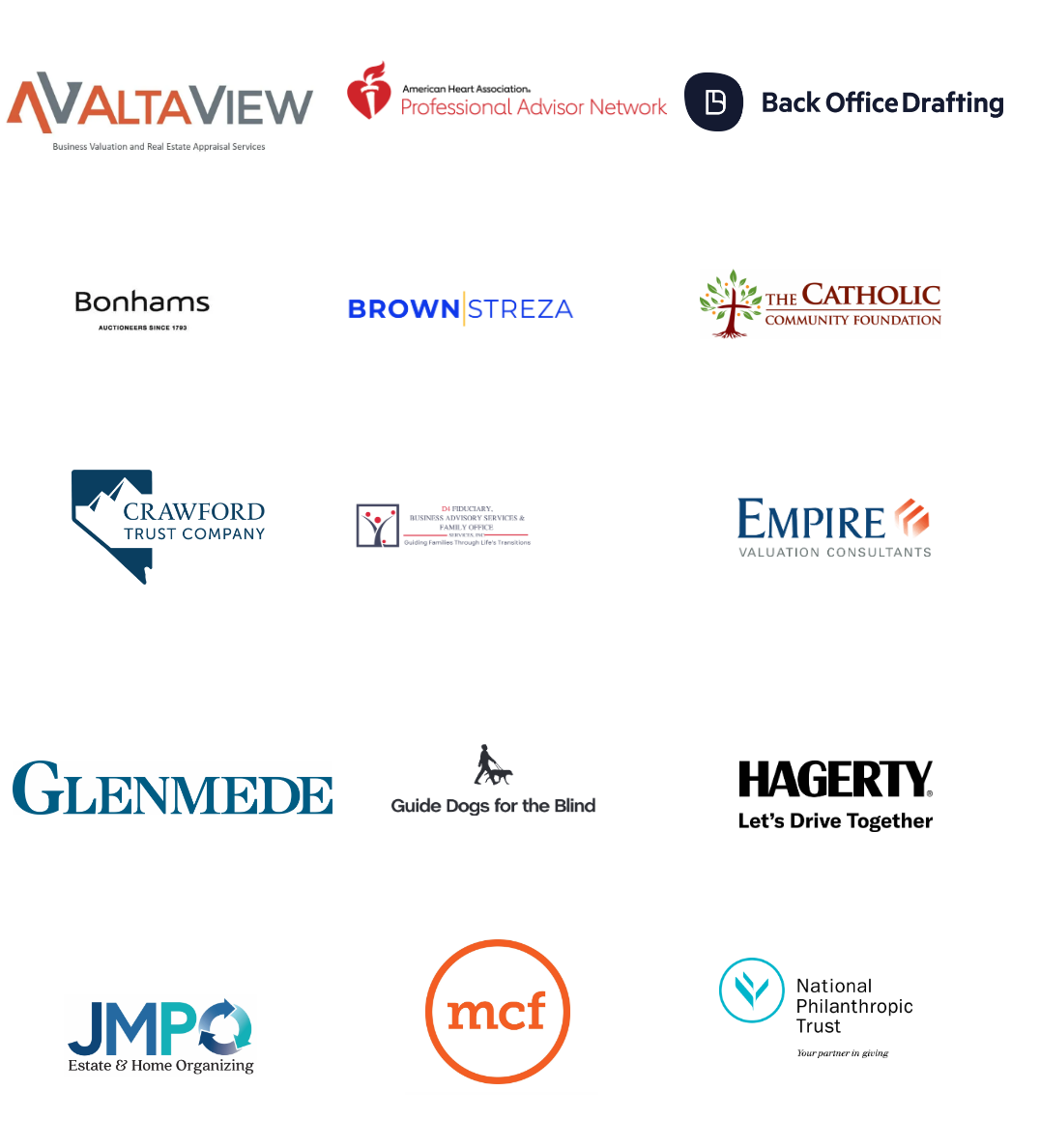 a bunch of company logos