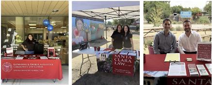 Volunteers and Staff standing at tables