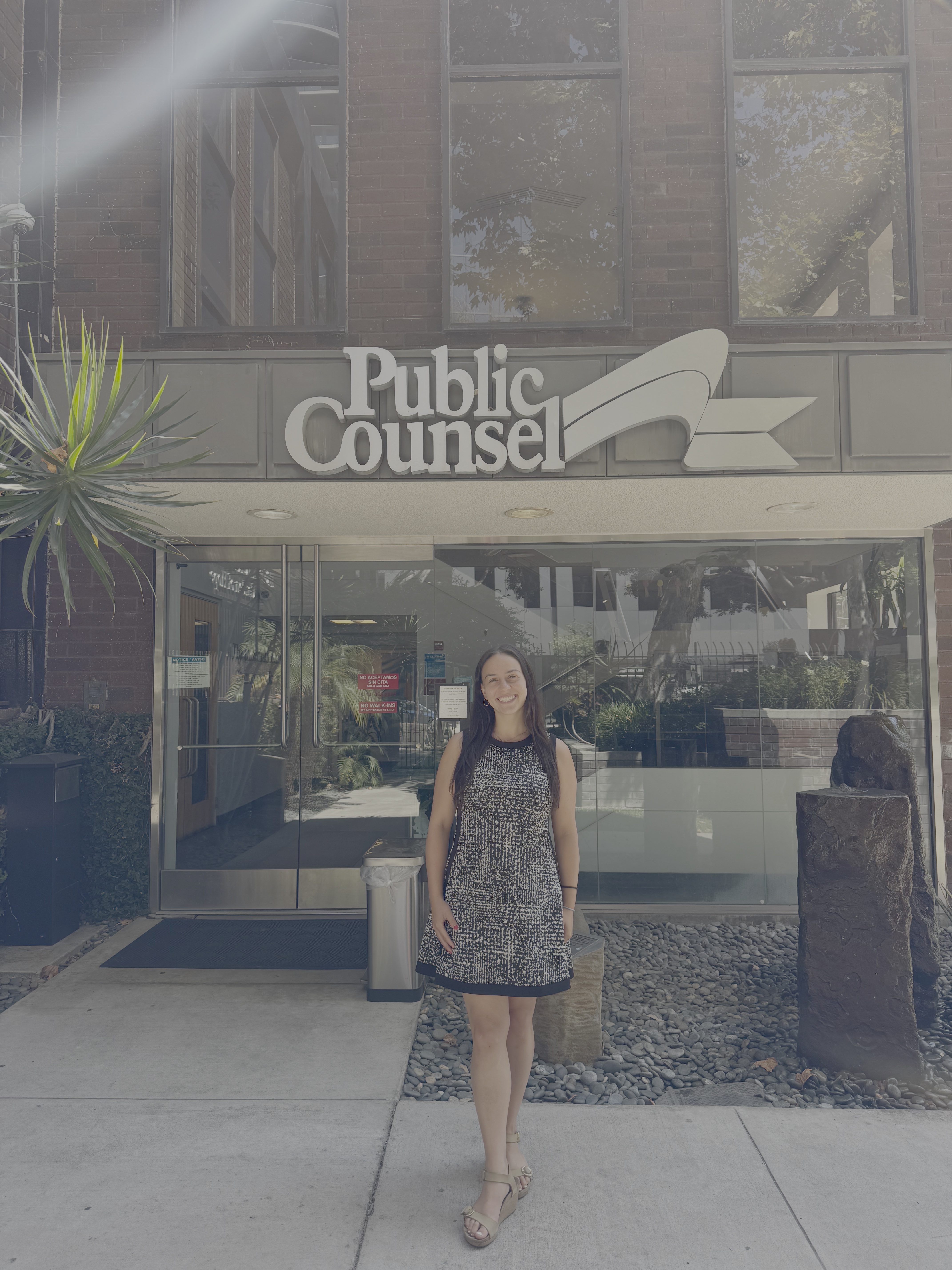 Sofia Rossi in front of Public Counsel Building