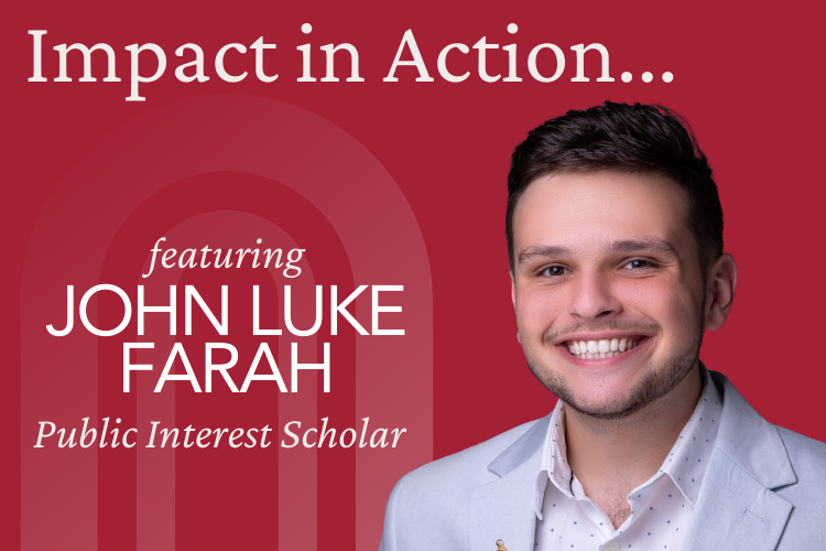 Text: Impact in Action featuring John Luke Farah there is also a picture of John Luke.