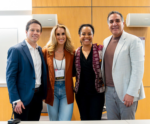 Leslie Osborne ’04, Founder of Bay FC and former member of the U.S. Women’s National Soccer Team, Danielle Slaton ’01, Founder of Bay FC and former member of the U.S. Women’s National Soccer Team, and Carmine “CJ” Napolitano, Chief Financial Officer at Side.