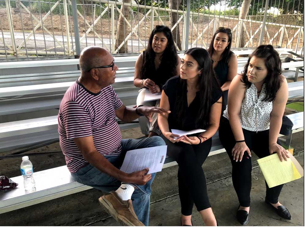 IHRC students interviewing Culebra island resident
