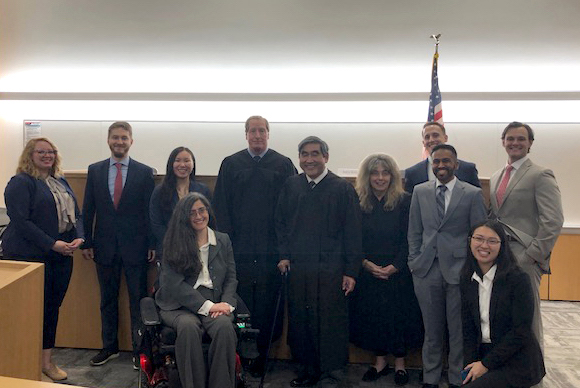 Galloway Moot Court justices, student organizers and Professor Duffy
