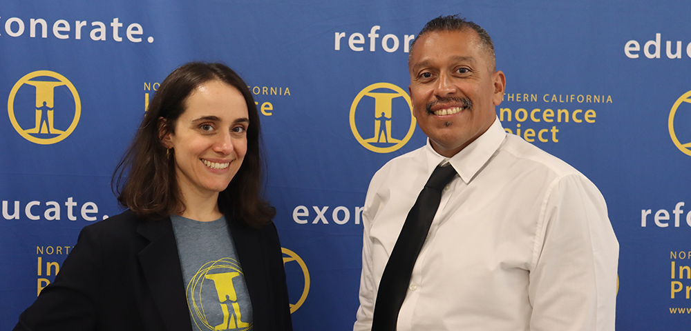 Exoneree Miguel Solorio and NCIP Staff Attorney Sarah Pace