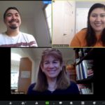 Immigration Appellate Practice Clinic Team working together from home: Jared Renteria, Keuren Parra Morelos, Prof. Abriel.