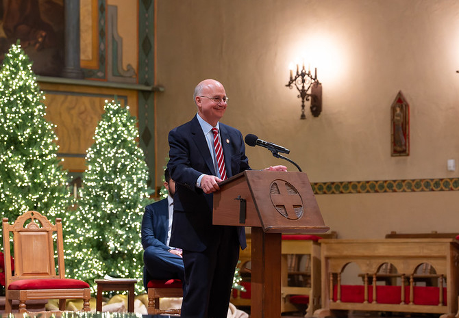 Dean Kaufman Addressing the Audience at the Swearing In Ceremony Dec. 2023