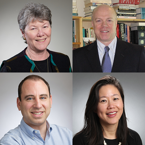 Clockwise from top left: Pat Cain, Stephen Diamond, Colleen Chien, and Eric Goldman.
